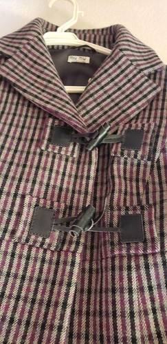 MIU MIU cappotto borsone miu tartan check taglia 38