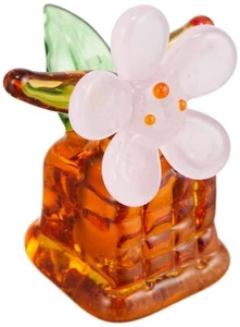 Cute Doll s Handmade Glasswork Peach Flower - Picture 1 of 2