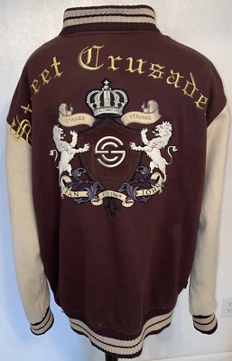 Chaqueta Letterman Sean John Street Crusaders 3XLT Abrigo Hip Hop Marrón Foto 1 de 4