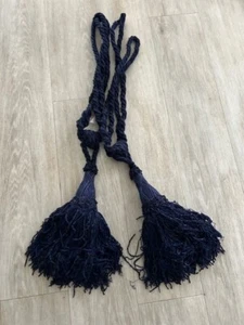 Tie Backs, soft furnishings, rope holdbacks in Navy, 1 pair - Picture 1 of 2