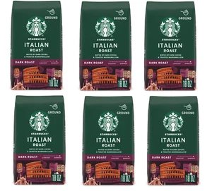 6x Starbucks Ground Coffee, Dark Roast Coffee Italian Roast 6.75 lb total 6/2025 - Picture 1 of 1