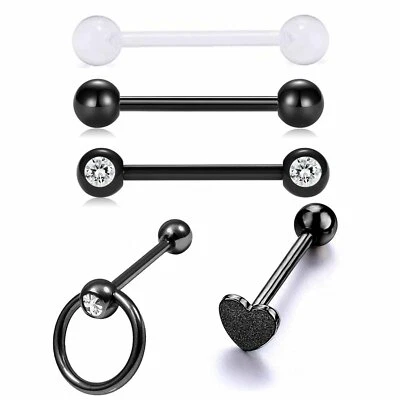 5 PIEZAS Barra Lengua Pezón Anillos Nariz Tachuelas Aro Cartílago Cuerpo Piercing Joyería Foto 1 de 4