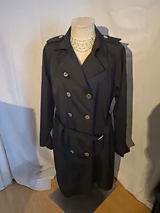 MICHAEL KORS Black Draped Woven Trench Coat - Picture 1 of 12