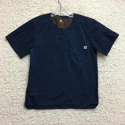 Camisa Carhartt Pequeña Para Hombres Azul Ripstop Utilidad Exfoliante Médico Uniforme de Enfermería S Foto 1 de 4