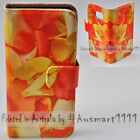 For Lg Series Mobile Phone - Yellow Petal Theme Print Wallet Phone Case Cover