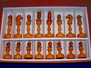 ✔️ANRI VINTAGE NEW RUSSIAN SOVIET CHESS SET WOOD HAND CARVED-PAINTED ERECTII RUS - Picture 1 of 22