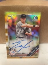 Josh Smith 2019 Bowman Chrome Gold Refractor Auto /50  YANKEES RANGERS