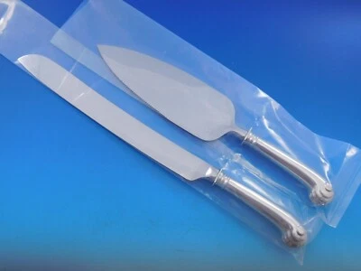 Набор для свадебного торта Onslow от Tuttle из чистого серебра 2 шт. сделанный на заказ HHWS - Изображение 1 из 4