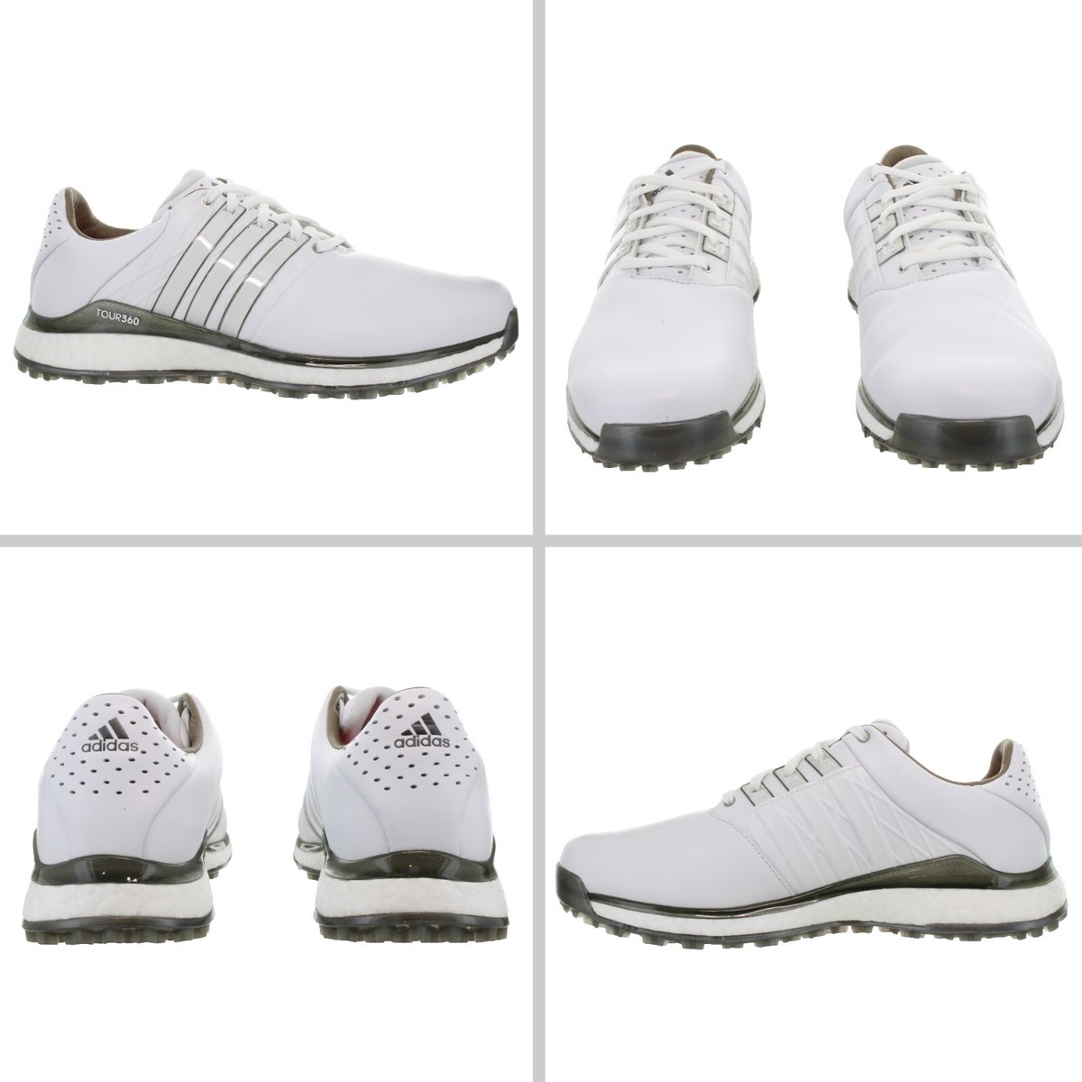 Adidas Men's TOUR 360 XT SL 2.0 White - Silver Spikeless Golf