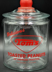 Vintage Tom’s Toasted Peanuts Glass Jar Counter Display - Picture 1 of 21