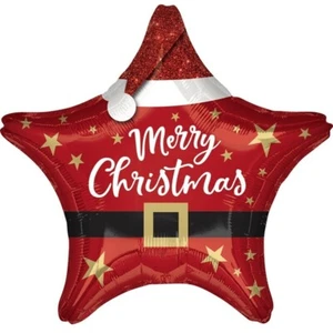 Christmas Santa Star Foil Balloon 48cm Helium Quality - Christmas Party Supplies - Picture 1 of 1