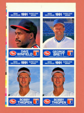 1991 Post Super Star Series PRINTERS PANEL  George Brett &  DAVE WINFIELD RARE