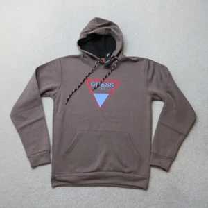 GUESS Jeans Hoodie Mens Medium Brown Pullover Casual Jumper Los Angeles NWT - Picture 1 of 8