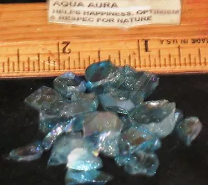 Mystic Aqua Aura Topas 5 kleine Stück irisierend rainbowlike blue behandelt mit Gold - Bild 1 von 9