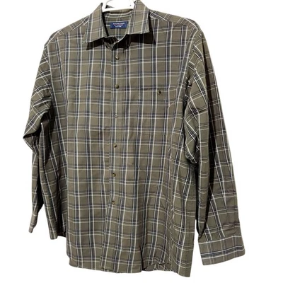 Camisa de hombre Roundtree and Yorke talla XL con botones a cuadros manga larga  Foto 1 de 4