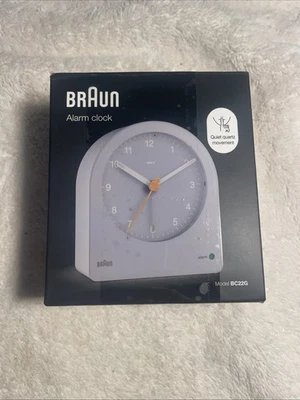 Braun BC22G Gray Round Quartz Alarm Classic Analog Clock - Image 1 of 2