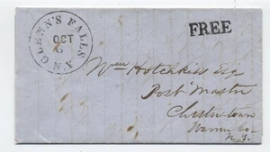 1853 Glenns Falls NY Stempelloser Brief schwarz CDS, Freihandstempel [6986.787] - Bild 1 von 3