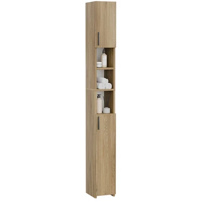 Badschrank Hochschrank 20x24x182 cm, Eiche Torro Dekor, schmal, mit Regalböden - Bild 1 von 4