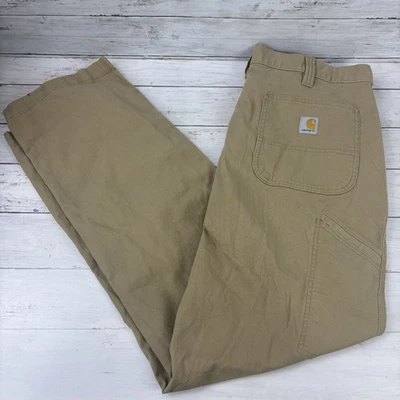 Carhartt mens rugged flex relaxed fit canvas Work pants 38x34 tan utility  - Image 1 of 4