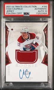 Tarjeta de parche de novato Ultimate Collection 2021 firmada por Cole Caufield/499 automática 10 PSA - Imagen 1 de 2
