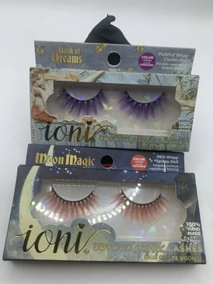 Ioni eyelashes 3D faux mink lashes (Wispy Red & Purple Color) Lot Of 2 Color MU2 - Image 1 of 4