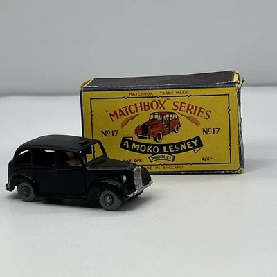 MATCHBOX LESNEY No17 AUSTIN Black TAXI CAB WITH BOX (repainted) - Image 1 of 4