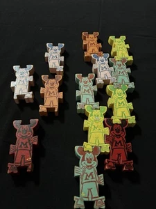 Bloques de construcción de madera de colección Mickey Mouse Disney Acróbatas juguete de Strombecker 1960 - Imagen 1 de 3