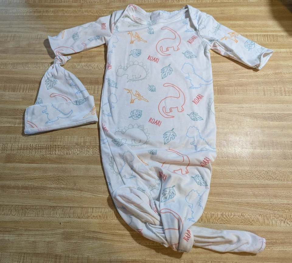 Juego de Camisón Toby Bebé Niño Talla 0-3 Meses Mezcla Poliéster Dinosaurio Blanco Foto 1 de 1