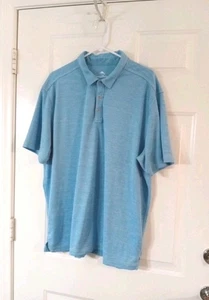 Tommy Bahama Herren Poloshirt XXL Polyester Modal Mischung Strukturiert Hellblau - Bild 1 von 6