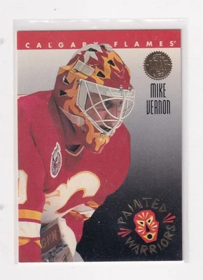 1993-94 Leaf Painted Warriors # 7 Mike Vernon Nice Card - Image 1 of 2