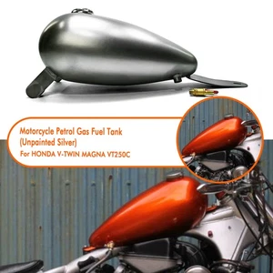 Fit For HONDA V-TWIN MAGNA VT250C Motorcycle Petrol Fuel Tank + Oil Cap Silvery - Picture 1 of 6