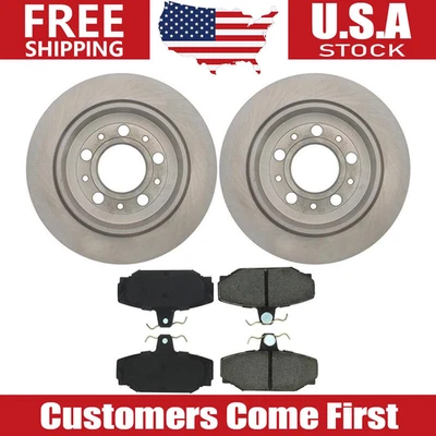 Комплект задних тормозных дисков + тормозные колодки для 1988 1989 1990 Volvo 740 88-90 Volvo 760 - Изображение 1 из 4