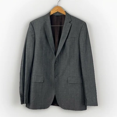 John Varvatos Men's Blazer Wool/Linen Blend Style q1254360L Charcoal Long 50/50 - Image 1 of 4