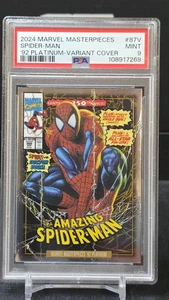 2024 UPPER DECK MARVEL MASTERPIECES PLATINUM SPIDER-MAN VARIANT PSA 9 - Picture 1 of 2