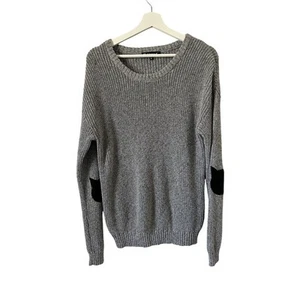 Allegra K Cat Gray Sweater with Cat Elbow Patches size Medium - Picture 1 of 9