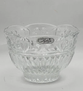 JULIA GLASSWORKS Poland Hand Cut 24% Lead Crystal Scalloped Bowl Dish NEW - Picture 1 of 6