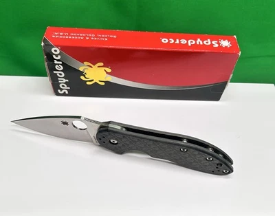 Spyderco Domino PIN C172CFTIP CTS-XHP, Carbon Fiber, Titanium Framelock Rare NIB - Image 1 of 4