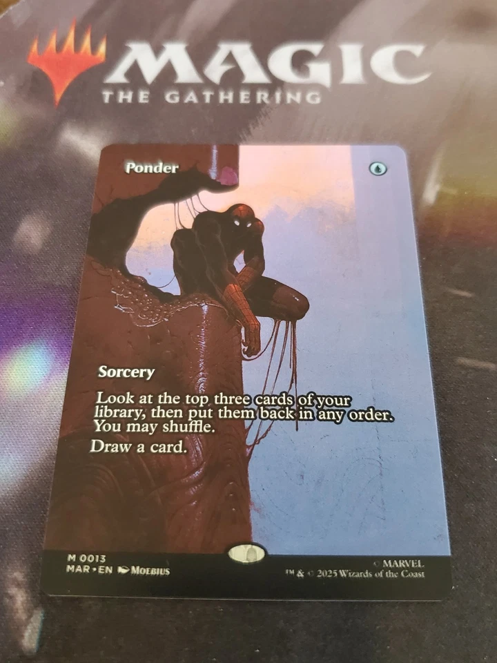 Mtg. Ponder. Borderless. Marvel Universe Eternal-Legal. Pack Fresh  - Image 1 of 1