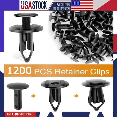 1200 piezas 8 mm clips de retención de parachoques auto coche plástico empuje remaches sujetador guardabarros Foto 1 de 4