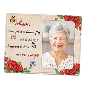 Sympathy Gifts for Loss of Loved One - 4x6 Wood Memorial Picture Frame for - Picture 1 of 8