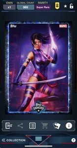 Marvel Collect - Psylocke Showcase AWARD Super Rare *DIGITAL - Picture 1 of 2