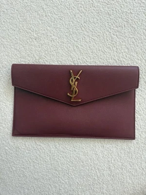 Saint Laurent Uptown Pouch Grain De Poudre Embossed Rouge Opyum - Image 1 of 3