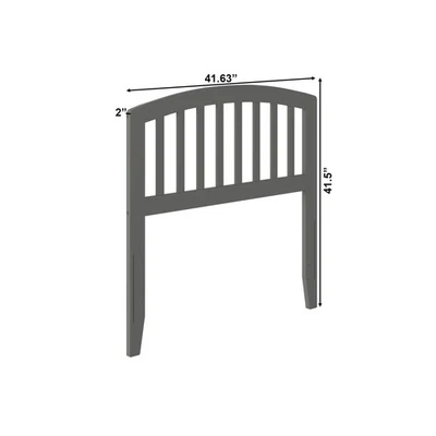 Cabecero doble de madera AFI Richmond con estación de carga USB en gris Foto 1 de 4