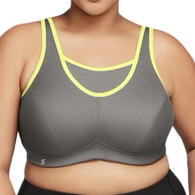 ¡Sujetador deportivo Glamorise 40G rosa camuflaje/gris sin rebote! ¡NUEVO! Foto 1 de 4