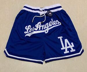 Los Angeles Dodgers' Baseball Shorts Men's Stitched Pants with Pockets S-3XL