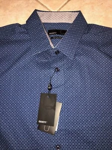 Camisa informal Quieti con botones 100 % algodón fino L/S para hombre M azul nueva con etiquetas $115 - Imagen 1 de 11