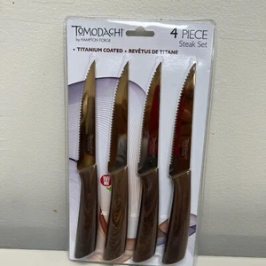 4 Steak Knife Set Serrated Edge 4.5" Stainless Steel Knives Cutlery Tomodachi - Picture 1 of 15