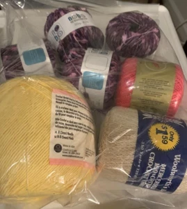 Crochet Thread Mix Lot of 7 - LOT21-25 - Picture 1 of 1