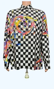 Neu Versace Bedrucktes Hemd aus 100% Seide IT 54 - 2XL - Bild 1 von 7
