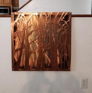 Metal trees wall sculpture home decor rustic farmhouse style abstract Painting - Picture 1 of 4